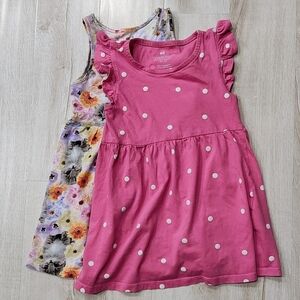 H&M Pink Polka Dot and Floral, Cat Kids Dress Set